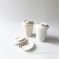 90mm White/Natural Flip Lid Disposable Hot Drink Lid